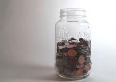 Coins in jar
